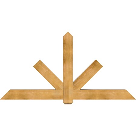 Ekena Millwork Kennewick Rough Sawn Timber Gable Bracket, Western Red Cedar, 84"W x 42"H x 6"D x 6"F, 12/12 Pitch GBW084X42X0606KEN00RWR